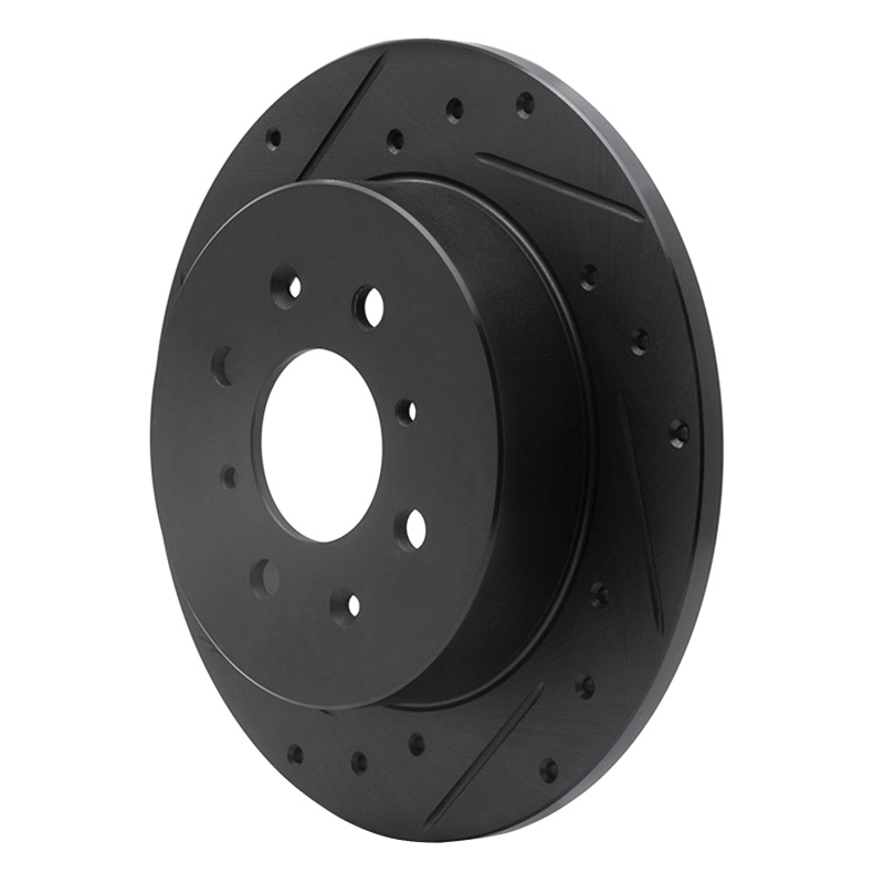 Acura EL Brake Rotor (1) - Rear Left - R1 Concepts - Drilled & Slotted - Black - `01-`05